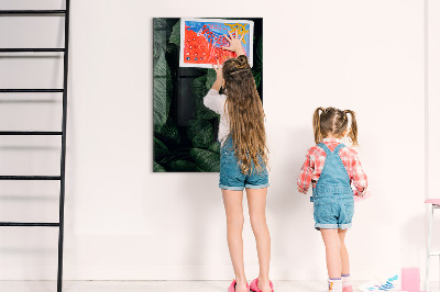 Memobord van glas met print inclusief neodymium magneten Groen bord voor notities en foto's