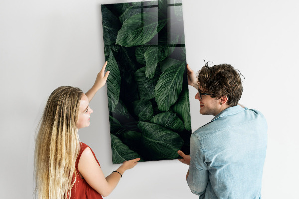 Memobord van glas met print inclusief neodymium magneten Groen bord voor notities en foto's