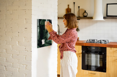 Memobord van glas met print inclusief neodymium magneten Groen bord voor notities en foto's