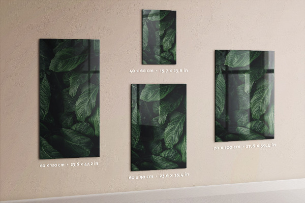 Memobord van glas met print inclusief neodymium magneten Groen bord voor notities en foto's