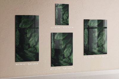 Memobord van glas met print inclusief neodymium magneten Groen bord voor notities en foto's
