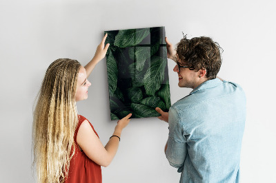Memobord van glas met print inclusief neodymium magneten Groen bord voor notities en foto's