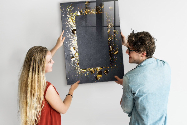 Decoratief glazen wandbord beschrijfbaar en magnetisch Een stijlvol bord voor notities en foto's