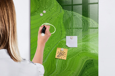 Memobord van glas met print inclusief neodymium magneten Groen bord voor foto's en notities