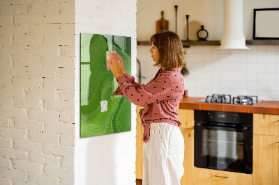 Memobord van glas met print inclusief neodymium magneten Groen bord voor foto's en notities