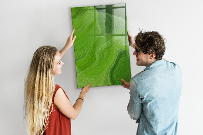 Memobord van glas met print inclusief neodymium magneten Groen bord voor foto's en notities