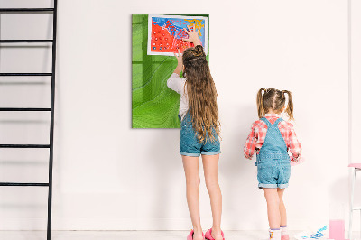 Memobord van glas met print inclusief neodymium magneten Groen bord voor foto's en notities