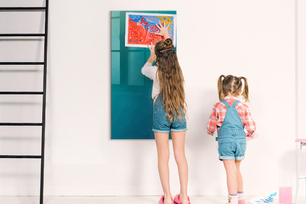 Decoratief glazen wandbord beschrijfbaar en magnetisch Modulair bord voor notities en foto's
