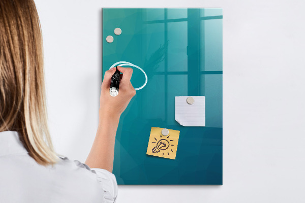 Decoratief glazen wandbord beschrijfbaar en magnetisch Modulair bord voor notities en foto's
