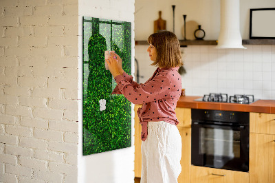 Decoratief glazen wandbord beschrijfbaar en magnetisch Groen fotoprikbord