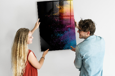 Memobord van glas met print inclusief neodymium magneten Een kleurrijk bord voor het presenteren van foto's