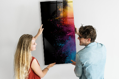 Memobord van glas met print inclusief neodymium magneten Een kleurrijk bord voor het presenteren van foto's