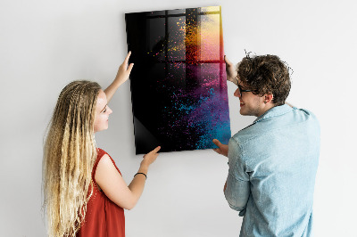 Memobord van glas met print inclusief neodymium magneten Een kleurrijk bord voor het presenteren van foto's