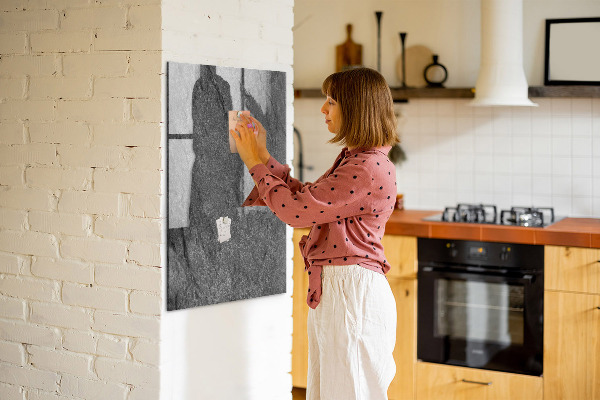 Memobord van glas met print inclusief neodymium magneten Modern prikbord voor notities en foto's