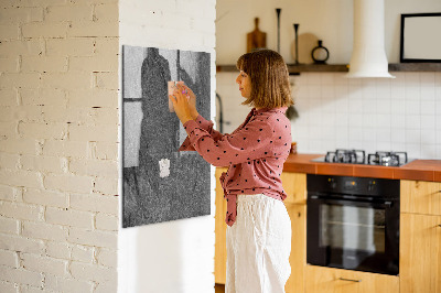 Memobord van glas met print inclusief neodymium magneten Modern prikbord voor notities en foto's