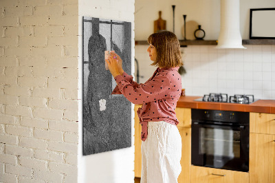 Memobord van glas met print inclusief neodymium magneten Modern prikbord voor notities en foto's