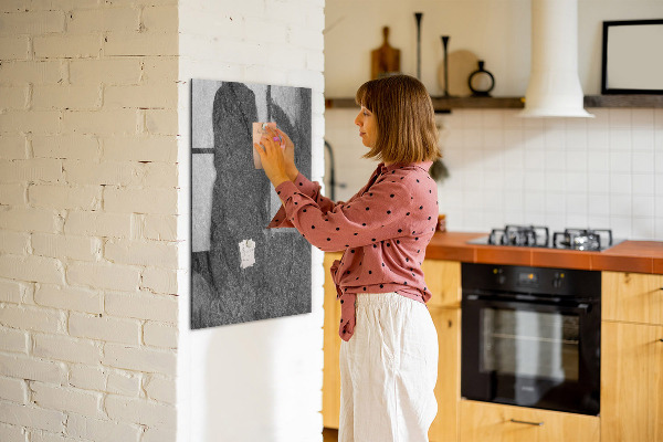 Memobord van glas met print inclusief neodymium magneten Modern prikbord voor notities en foto's