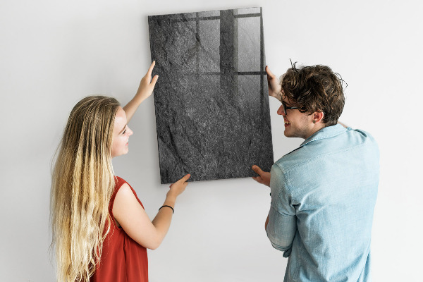 Memobord van glas met print inclusief neodymium magneten Modern prikbord voor notities en foto's