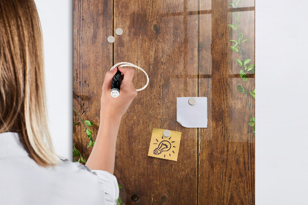 Decoratief glazen wandbord beschrijfbaar en magnetisch Stijlvol bord voor foto's en notities