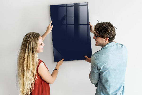 Decoratief glazen wandbord beschrijfbaar en magnetisch Modern prikbord voor notities en foto's