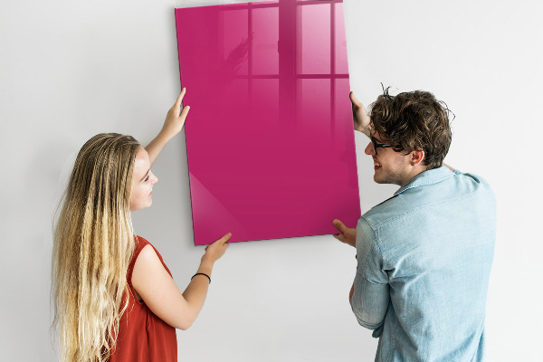 Memobord van glas met print inclusief neodymium magneten Een kleurrijk prikbord voor notities en foto's