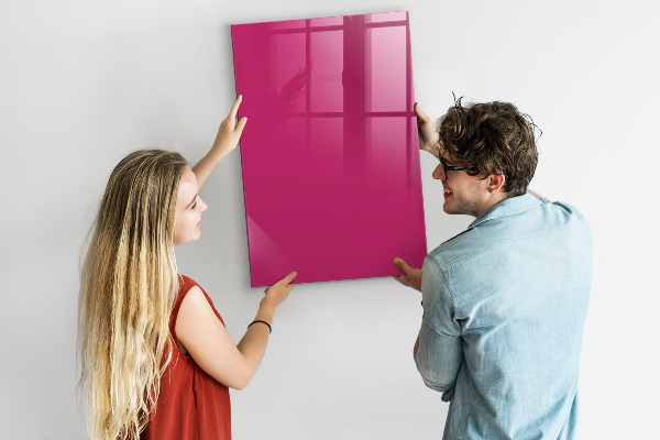 Memobord van glas met print inclusief neodymium magneten Een kleurrijk prikbord voor notities en foto's