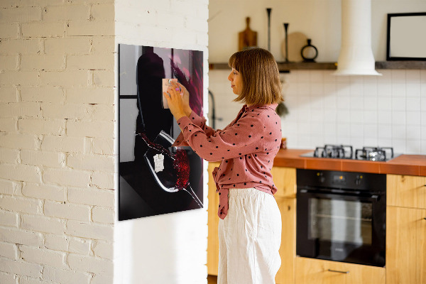 Memobord van glas met print inclusief neodymium magneten Magnetisch bord voor foto's en notities