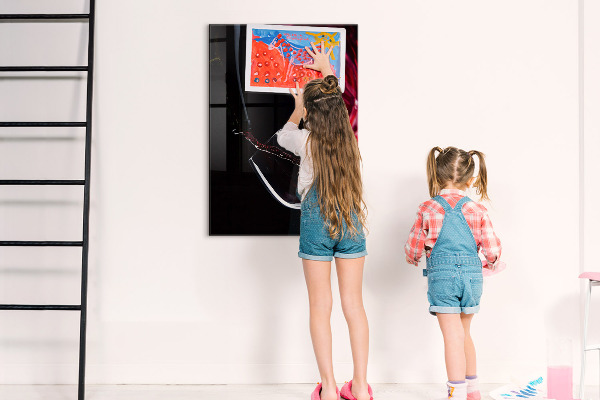Memobord van glas met print inclusief neodymium magneten Magnetisch bord voor foto's en notities
