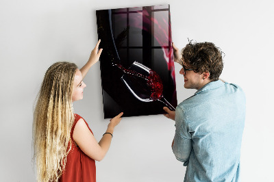 Memobord van glas met print inclusief neodymium magneten Magnetisch bord voor foto's en notities