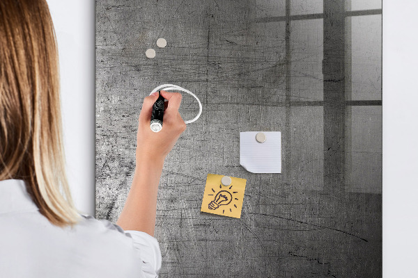 Decoratief glazen wandbord beschrijfbaar en magnetisch Modern prikbord voor foto's en notities