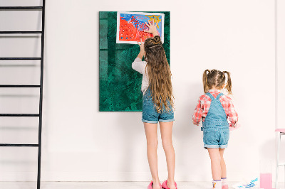 Memobord van glas met print inclusief neodymium magneten Groen bord voor notities en foto's