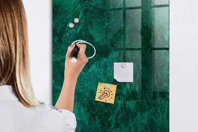 Memobord van glas met print inclusief neodymium magneten Groen bord voor notities en foto's