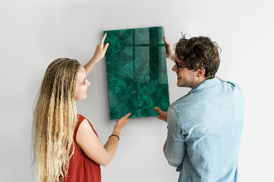 Memobord van glas met print inclusief neodymium magneten Groen bord voor notities en foto's