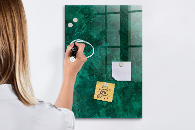 Memobord van glas met print inclusief neodymium magneten Groen bord voor notities en foto's