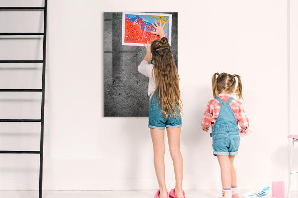 Decoratief glazen wandbord beschrijfbaar en magnetisch Magnetisch bord voor foto's en notities
