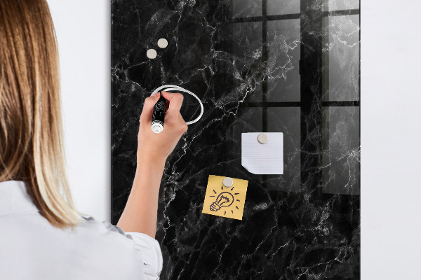 Memobord van glas met print inclusief neodymium magneten Modern prikbord voor notities en foto's