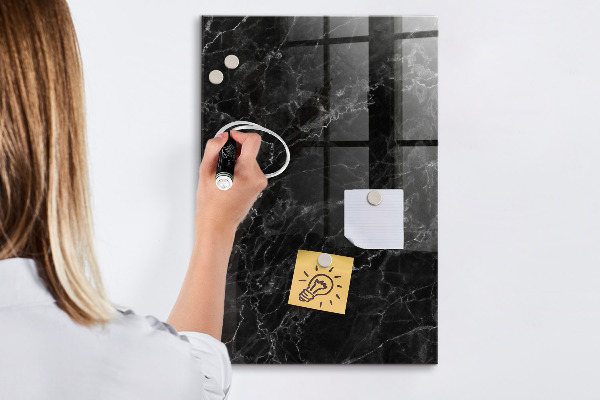 Memobord van glas met print inclusief neodymium magneten Modern prikbord voor notities en foto's