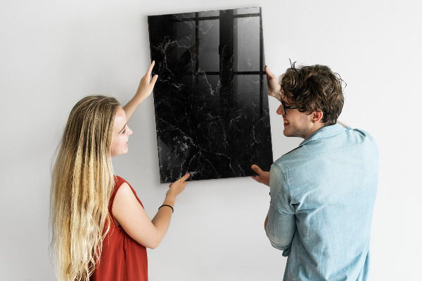 Memobord van glas met print inclusief neodymium magneten Een stijlvol bord voor notities en foto's