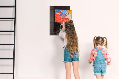 Decoratief glazen wandbord beschrijfbaar en magnetisch Een knusse plek voor herinneringen en aantekeningen.