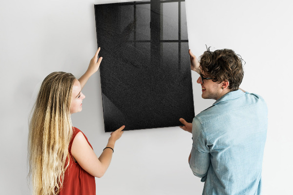 Memobord van glas met print inclusief neodymium magneten Modern prikbord voor notities en foto's