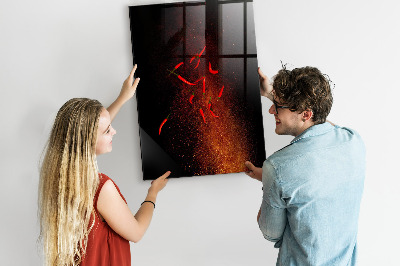 Memobord van glas met print inclusief neodymium magneten Magnetisch bord voor foto's en notities
