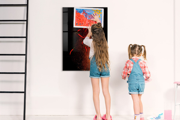 Memobord van glas met print inclusief neodymium magneten Magnetisch bord voor foto's en notities