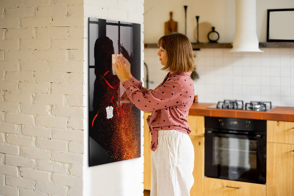 Memobord van glas met print inclusief neodymium magneten Magnetisch bord voor foto's en notities