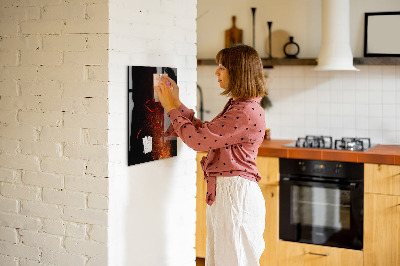 Memobord van glas met print inclusief neodymium magneten Magnetisch bord voor foto's en notities