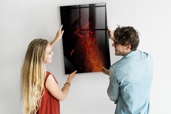 Memobord van glas met print inclusief neodymium magneten Magnetisch bord voor foto's en notities