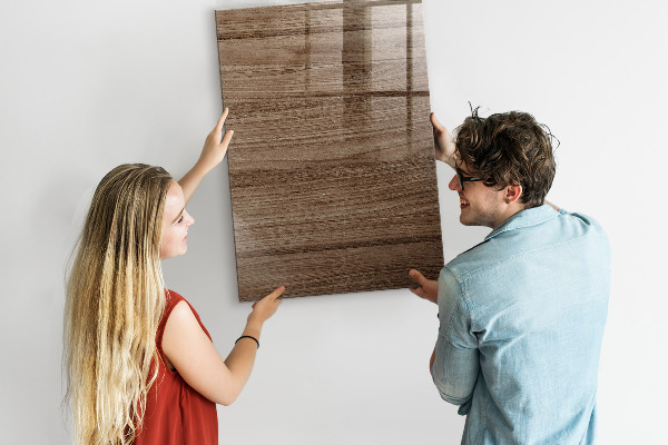 Decoratief glazen wandbord beschrijfbaar en magnetisch Modern prikbord voor foto's en notities