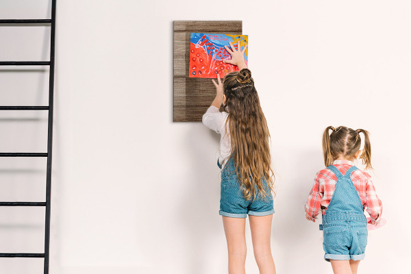 Decoratief glazen wandbord beschrijfbaar en magnetisch Modern prikbord voor foto's en notities