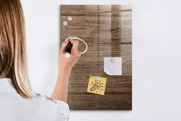 Decoratief glazen wandbord beschrijfbaar en magnetisch Modern prikbord voor foto's en notities