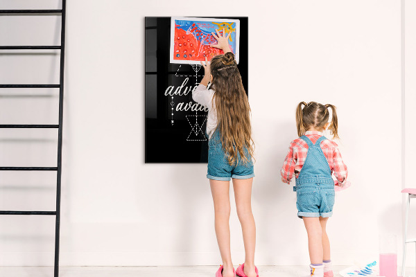 Decoratief glazen wandbord beschrijfbaar en magnetisch Avontuur in foto's en herinneringen