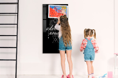Decoratief glazen wandbord beschrijfbaar en magnetisch Avontuur in foto's en herinneringen